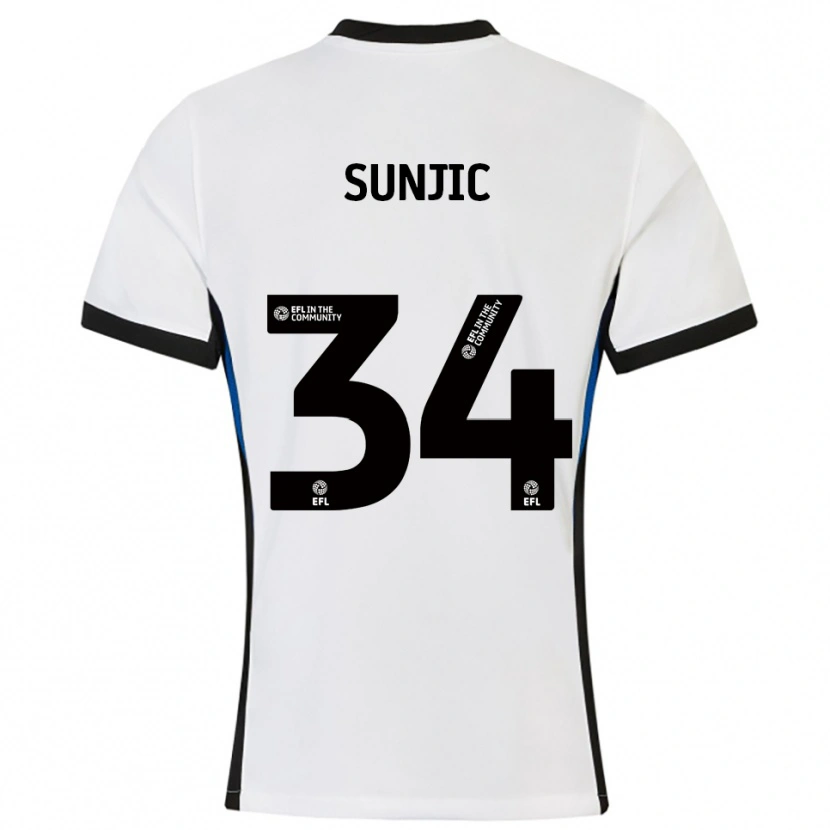 Danxen Criança Camisola Ivan Sunjic #34 Branco Azul Alternativa 2025/26 Camisa