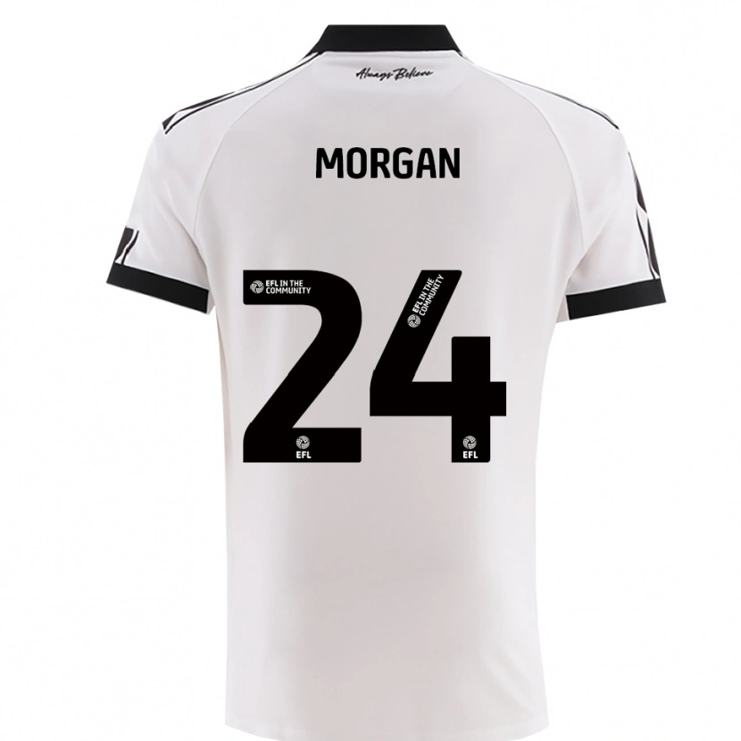 Danxen Criança Camisola Ffion Morgan #24 Branco Preto Alternativa 2025/26 Camisa