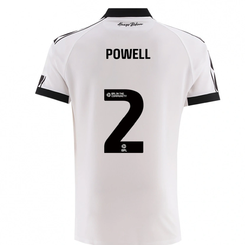 Danxen Criança Camisola Ella Powell #2 Branco Preto Alternativa 2025/26 Camisa