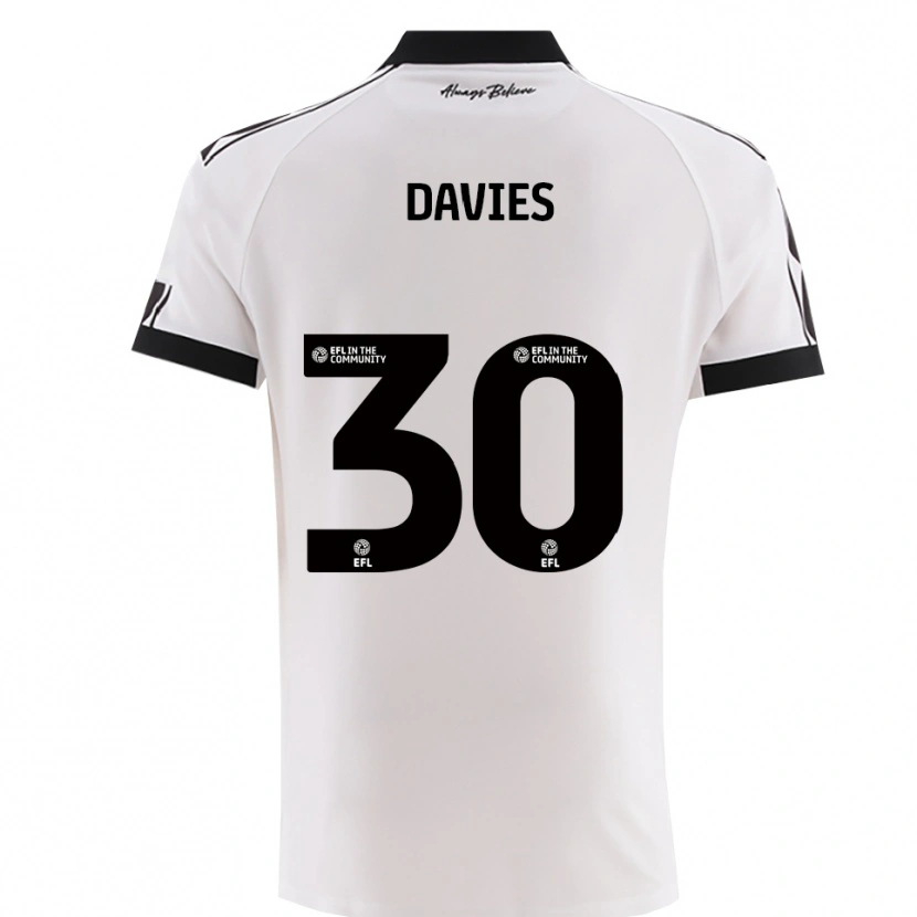 Danxen Criança Camisola Yasmin Davies #30 Branco Preto Alternativa 2025/26 Camisa