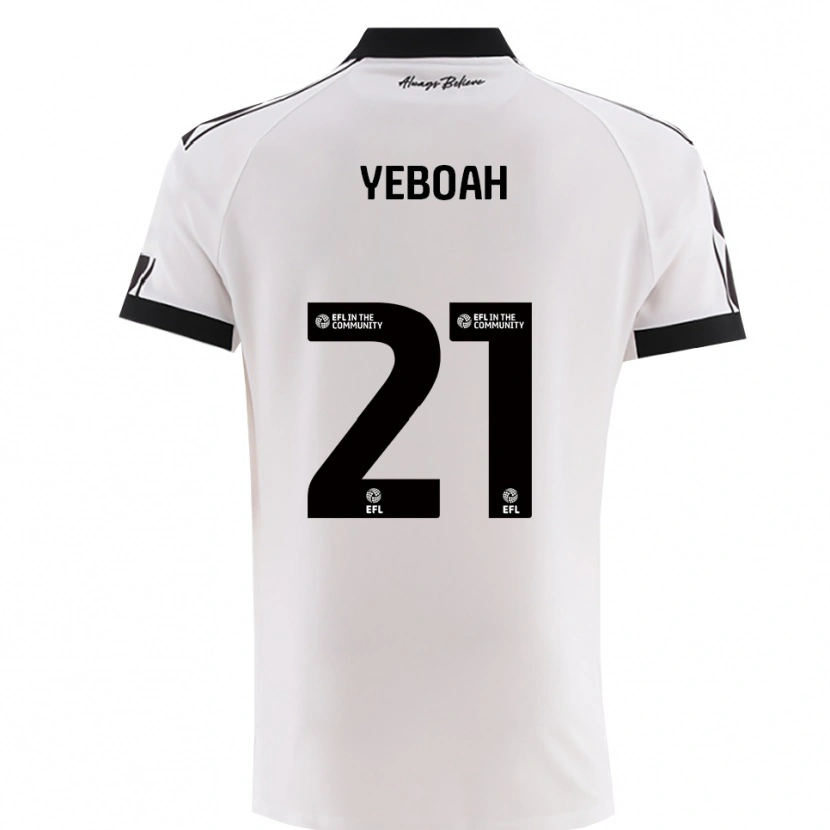 Danxen Criança Camisola Ephraim Yeboah #21 Branco Preto Alternativa 2025/26 Camisa