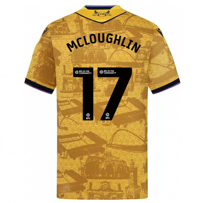 Danxen Criança Camisola Sean Mcloughlin #17 Dourado Preto Alternativa 2025/26 Camisa