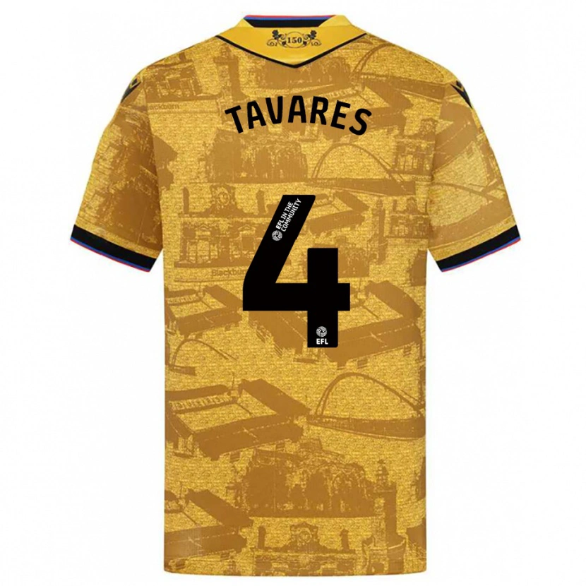 Danxen Criança Camisola Sidnei Tavares #4 Dourado Preto Alternativa 2025/26 Camisa