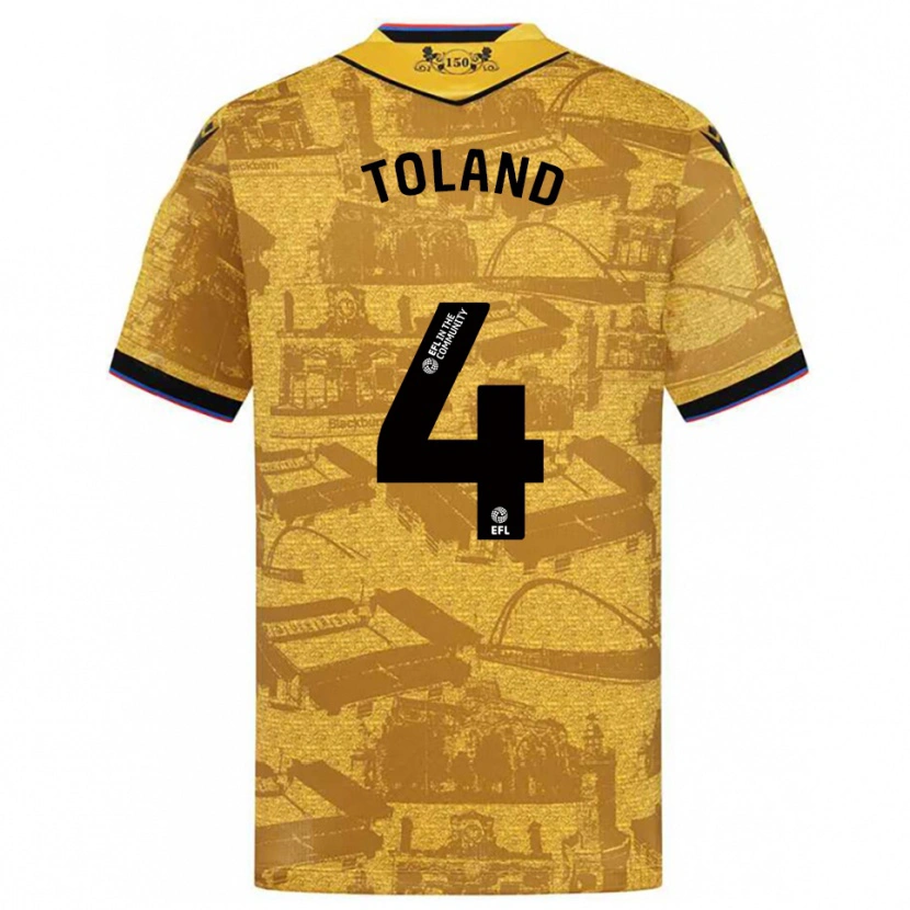Danxen Criança Camisola Tyler Toland #4 Dourado Preto Alternativa 2025/26 Camisa