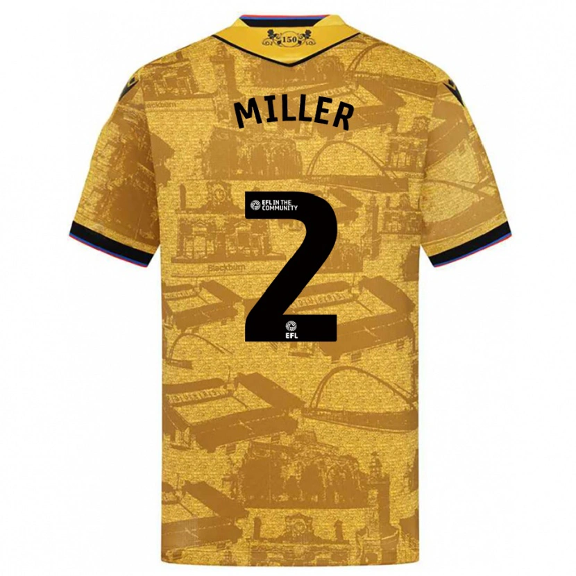 Danxen Criança Camisola Lewis Miller #2 Dourado Preto Alternativa 2025/26 Camisa