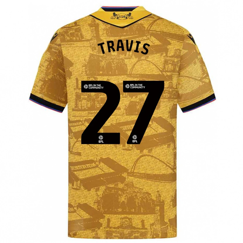 Danxen Criança Camisola Lewis Travis #27 Dourado Preto Alternativa 2025/26 Camisa