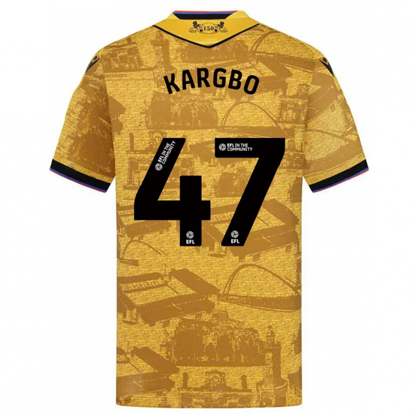 Danxen Criança Camisola Augustus Kargbo #47 Dourado Preto Alternativa 2025/26 Camisa