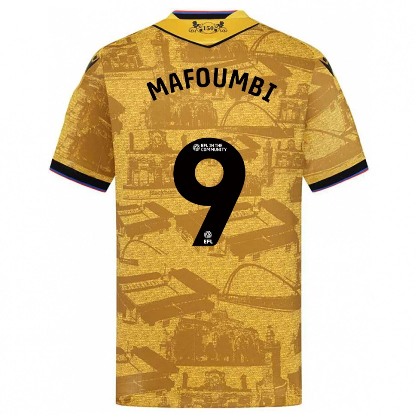 Danxen Criança Camisola Exaucé Mafoumbi #9 Dourado Preto Alternativa 2025/26 Camisa