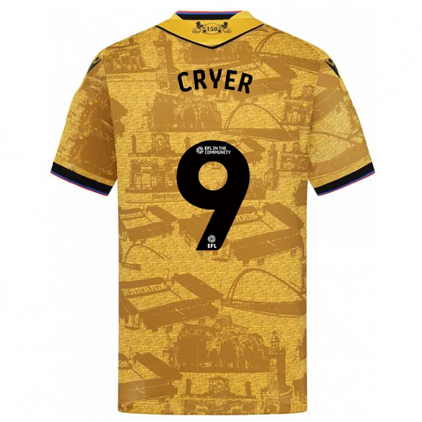 Danxen Criança Camisola Tom Cryer #9 Dourado Preto Alternativa 2025/26 Camisa