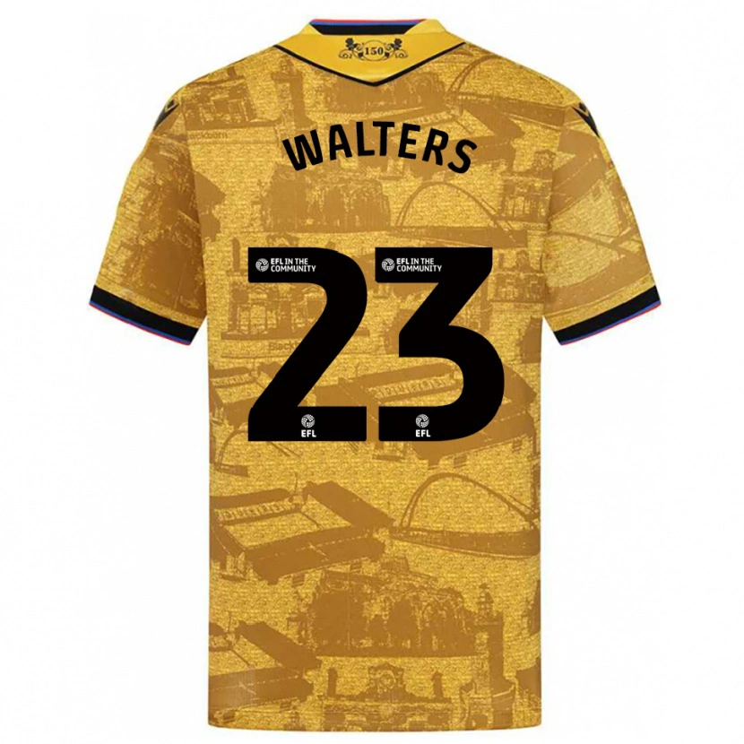 Danxen Criança Camisola Georgia Walters #23 Dourado Preto Alternativa 2025/26 Camisa