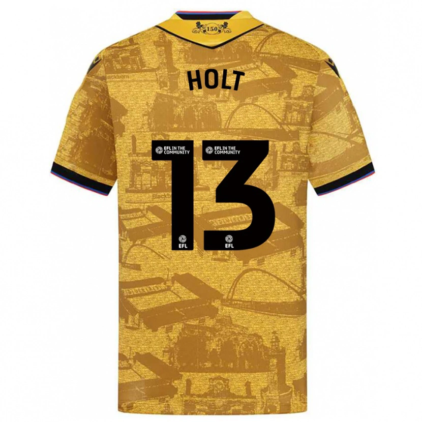 Danxen Criança Camisola Harry Holt #13 Dourado Preto Alternativa 2025/26 Camisa