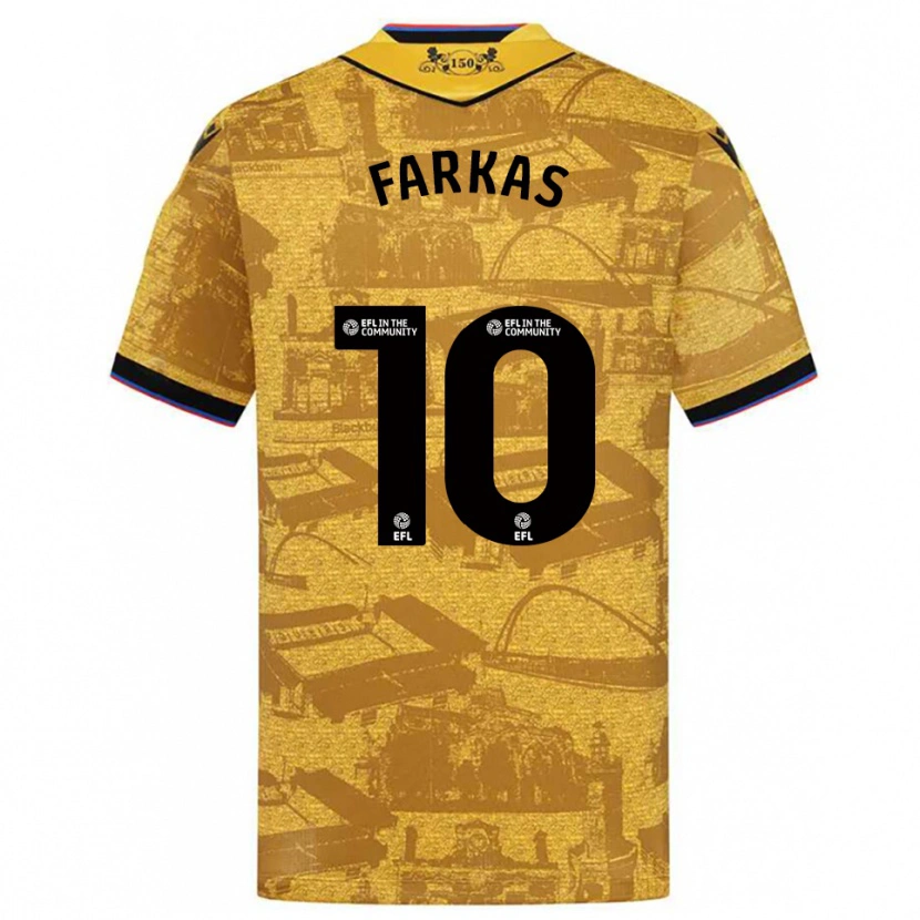 Danxen Criança Camisola Patrik Farkas #10 Dourado Preto Alternativa 2025/26 Camisa