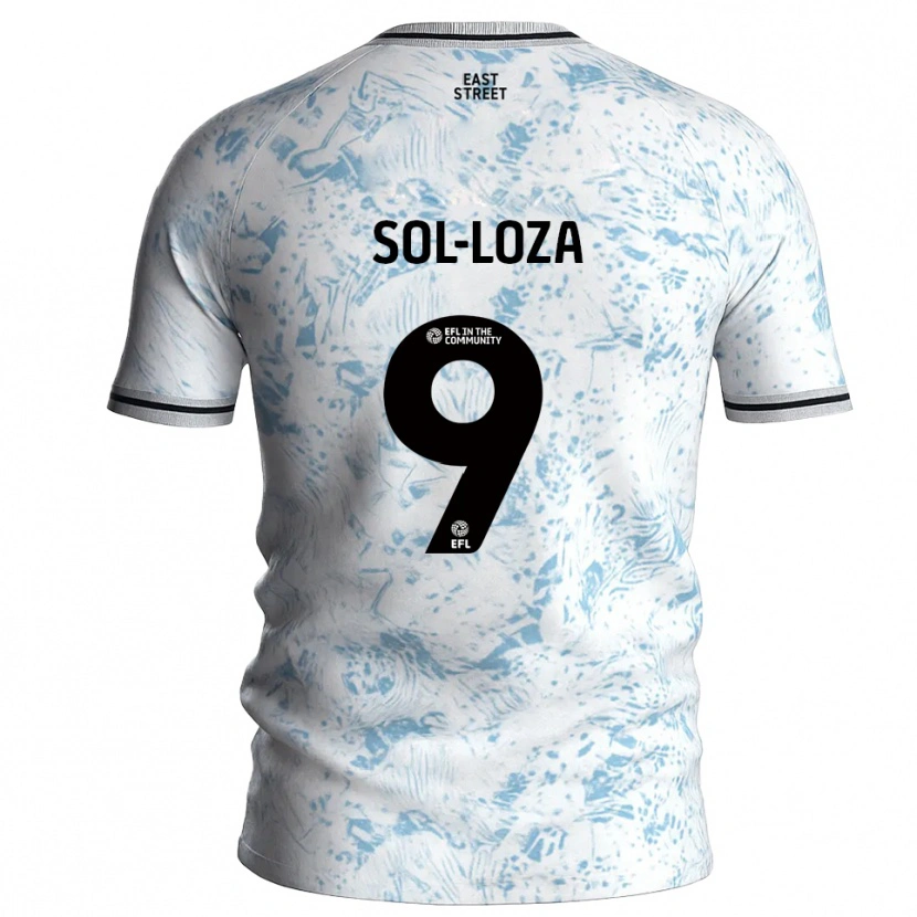 Danxen Criança Camisola Emmanuel Sol-Loza #9 Branco Azul Celeste Alternativa 2025/26 Camisa