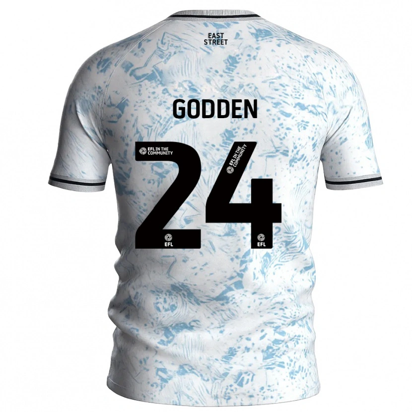 Danxen Criança Camisola Matty Godden #24 Branco Azul Celeste Alternativa 2025/26 Camisa