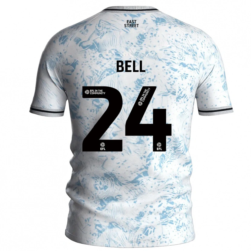 Danxen Criança Camisola Taylor Bell #24 Branco Azul Celeste Alternativa 2025/26 Camisa