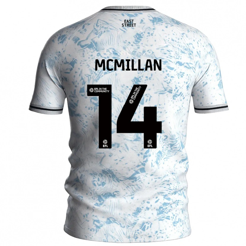 Danxen Criança Camisola Ellis Mcmillan #14 Branco Azul Celeste Alternativa 2025/26 Camisa
