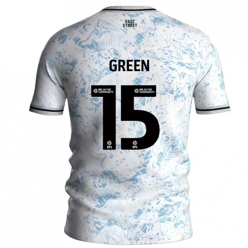 Danxen Criança Camisola Kayleigh Green #15 Branco Azul Celeste Alternativa 2025/26 Camisa