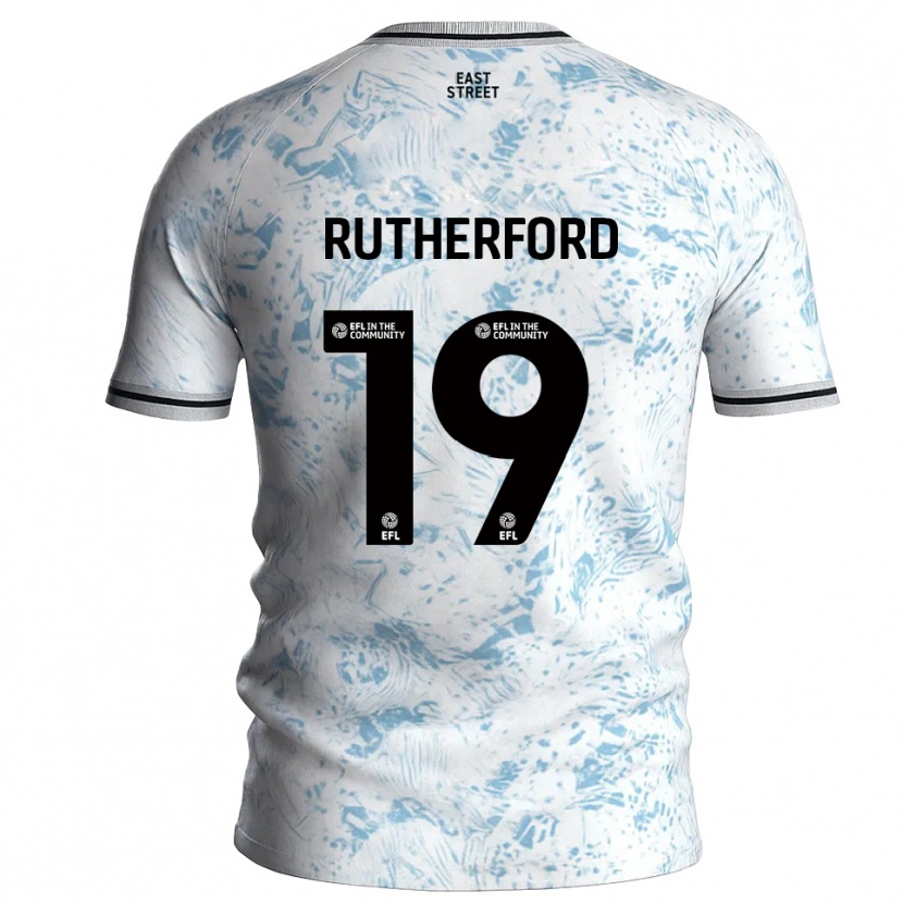 Danxen Criança Camisola Ella Rutherford #19 Branco Azul Celeste Alternativa 2025/26 Camisa