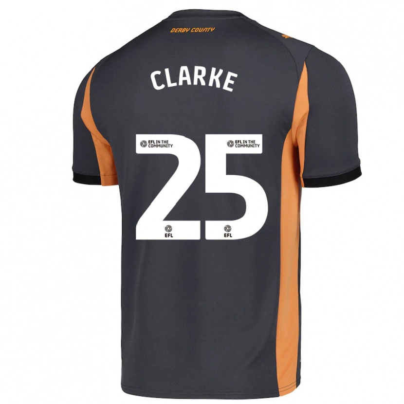 Danxen Criança Camisola Matt Clarke #25 Cinza Laranja Preto Alternativa 2025/26 Camisa