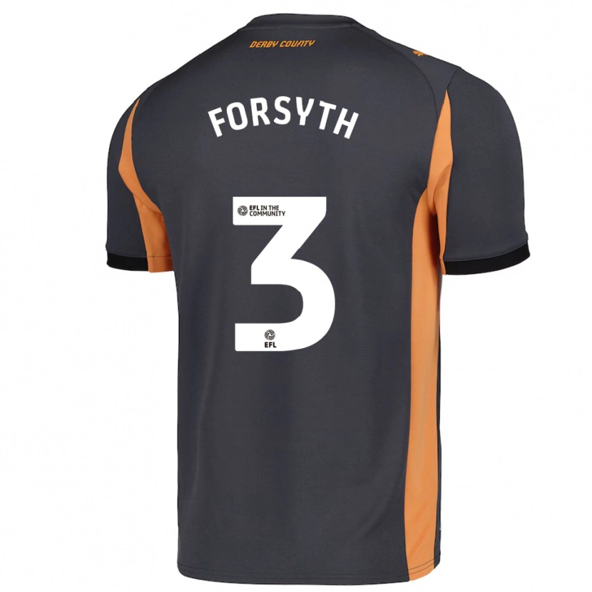 Danxen Criança Camisola Craig Forsyth #3 Cinza Laranja Preto Alternativa 2025/26 Camisa