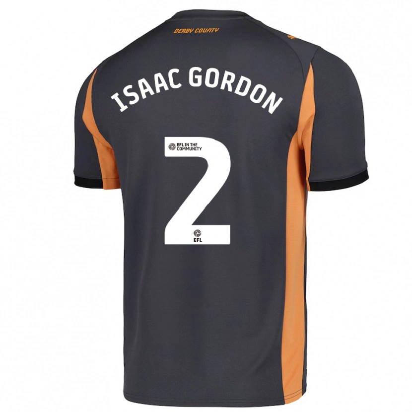 Danxen Criança Camisola Isaac Gordon #2 Cinza Laranja Preto Alternativa 2025/26 Camisa