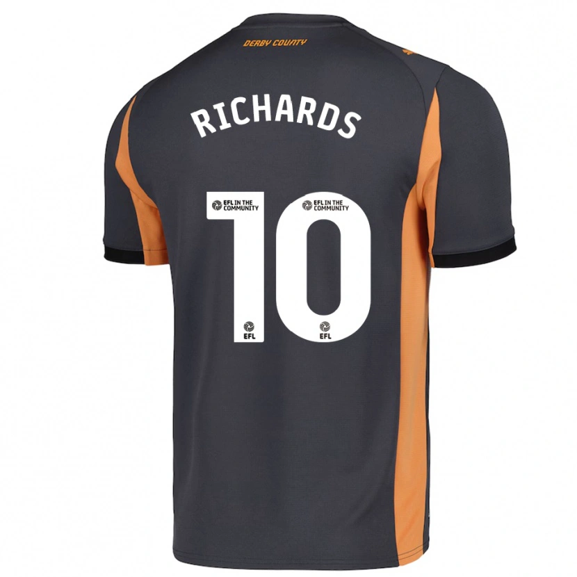 Danxen Criança Camisola Jerome Richards #10 Cinza Laranja Preto Alternativa 2025/26 Camisa