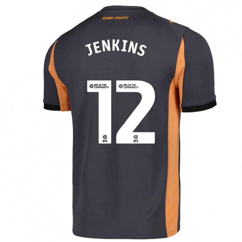 Danxen Criança Camisola Camille Jenkins #12 Cinza Laranja Preto Alternativa 2025/26 Camisa