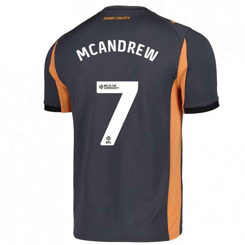 Danxen Criança Camisola Niall Mcandrew #7 Cinza Laranja Preto Alternativa 2025/26 Camisa