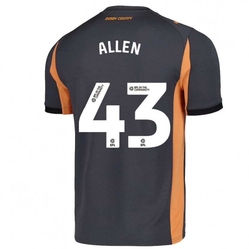 Danxen Criança Camisola Cruz Allen #43 Cinza Laranja Preto Alternativa 2025/26 Camisa