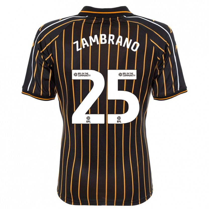 Danxen Criança Camisola Óscar Zambrano #25 Branco Preto Alternativa 2025/26 Camisa