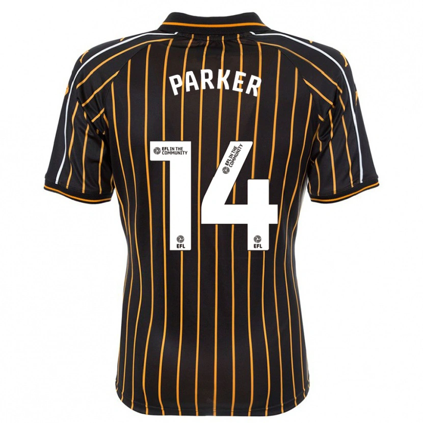 Danxen Criança Camisola Hugh Parker #14 Branco Preto Alternativa 2025/26 Camisa