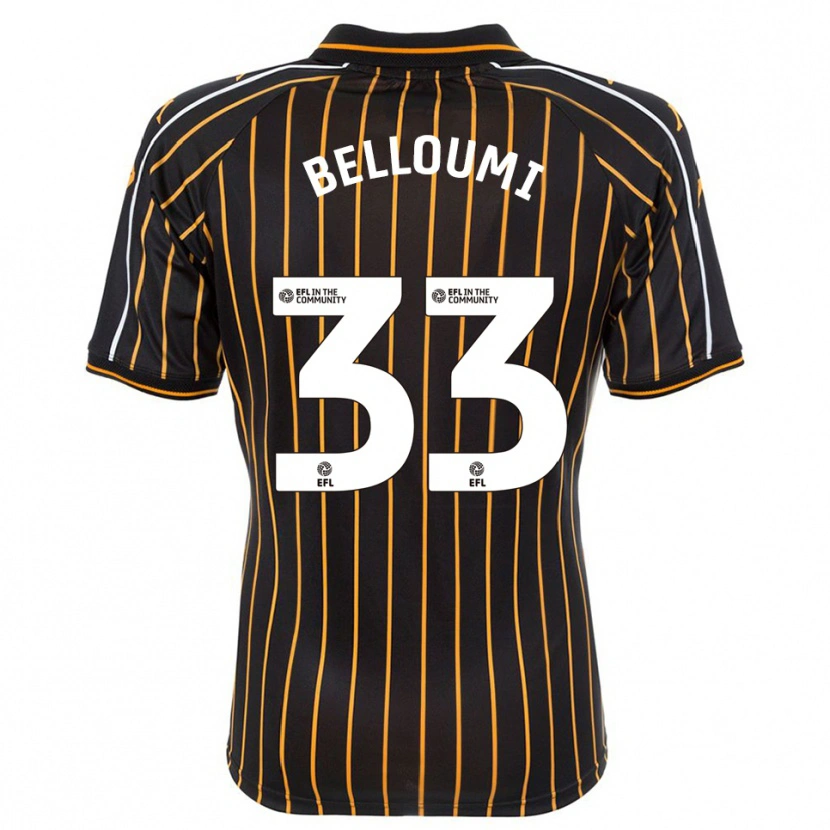 Danxen Criança Camisola Mohamed Belloumi #33 Branco Preto Alternativa 2025/26 Camisa