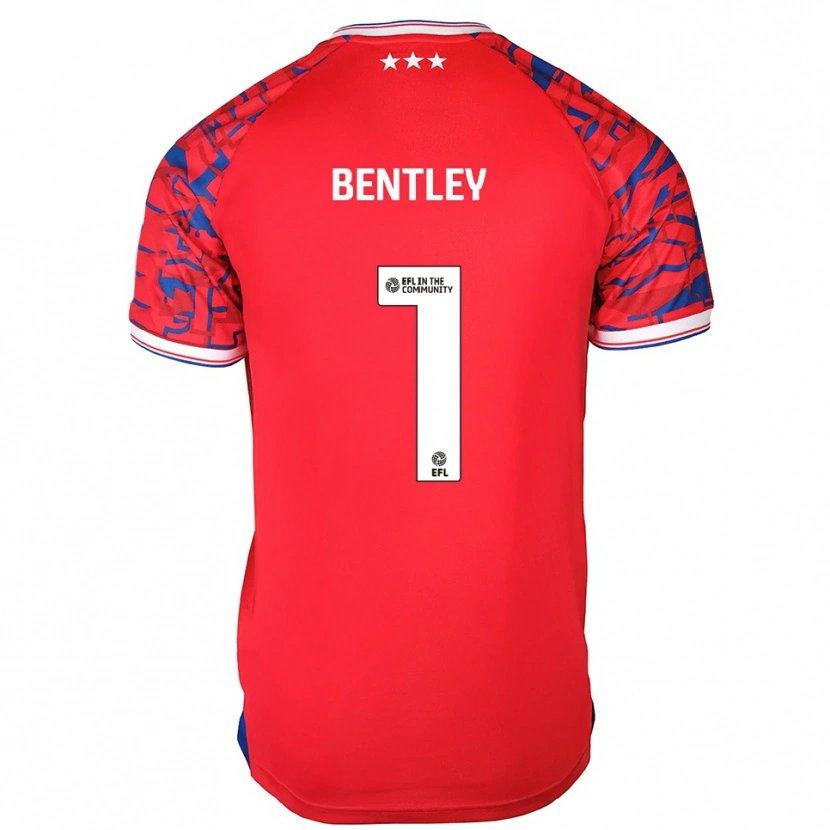 Danxen Criança Camisola Josh Bentley #1 Vermelho Azul Alternativa 2025/26 Camisa