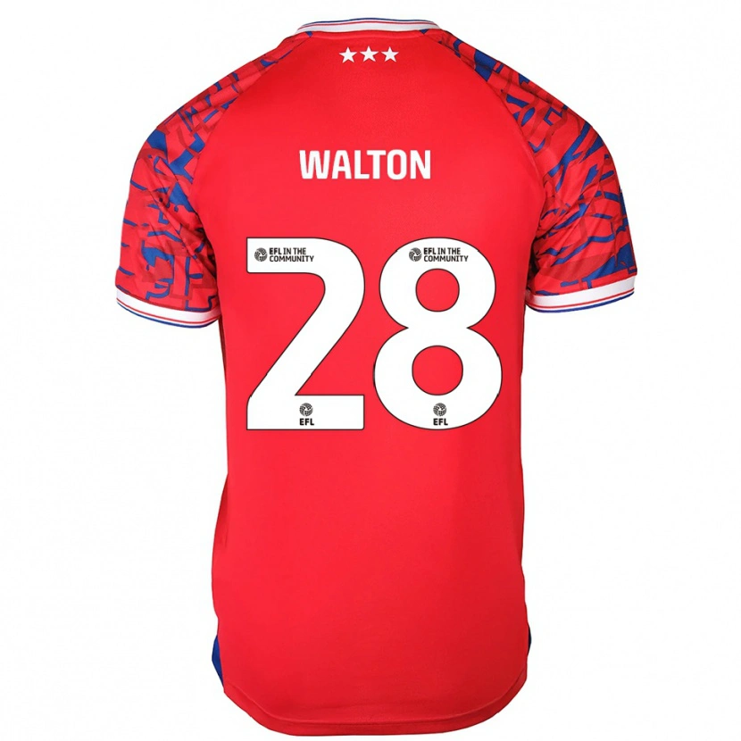 Danxen Criança Camisola Christian Walton #28 Vermelho Azul Alternativa 2025/26 Camisa