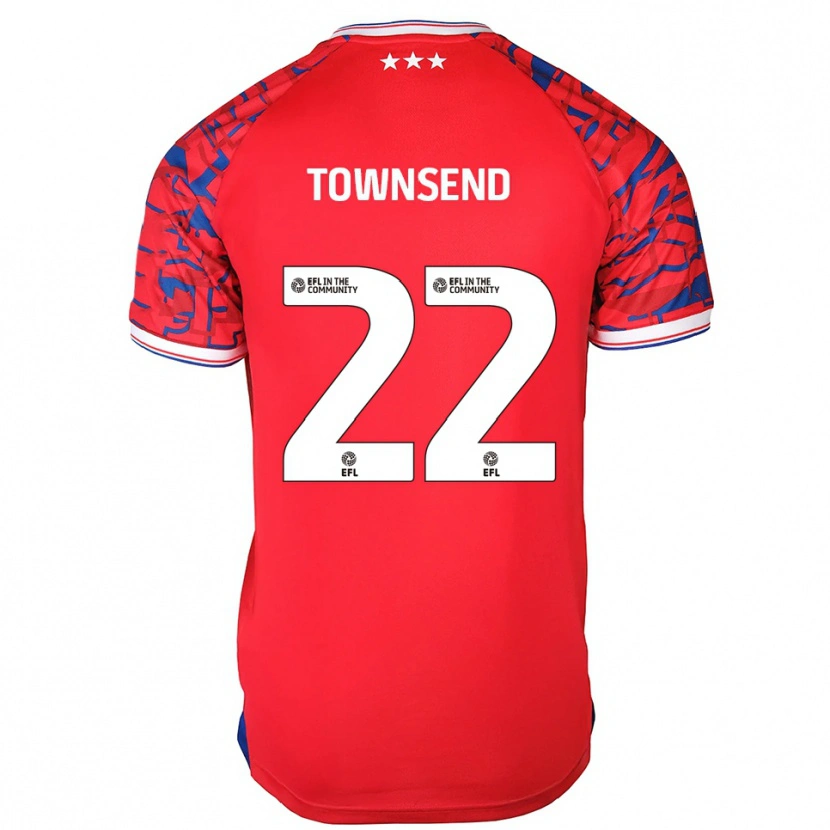 Danxen Criança Camisola Conor Townsend #22 Vermelho Azul Alternativa 2025/26 Camisa