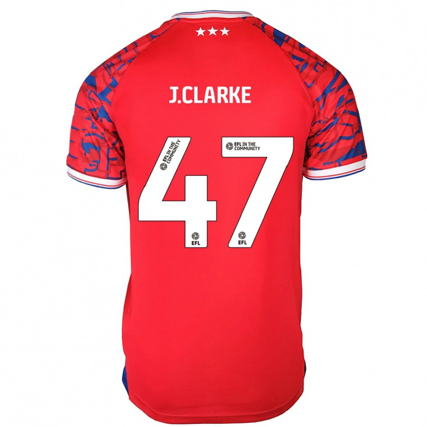 Danxen Criança Camisola Jack Clarke #47 Vermelho Azul Alternativa 2025/26 Camisa