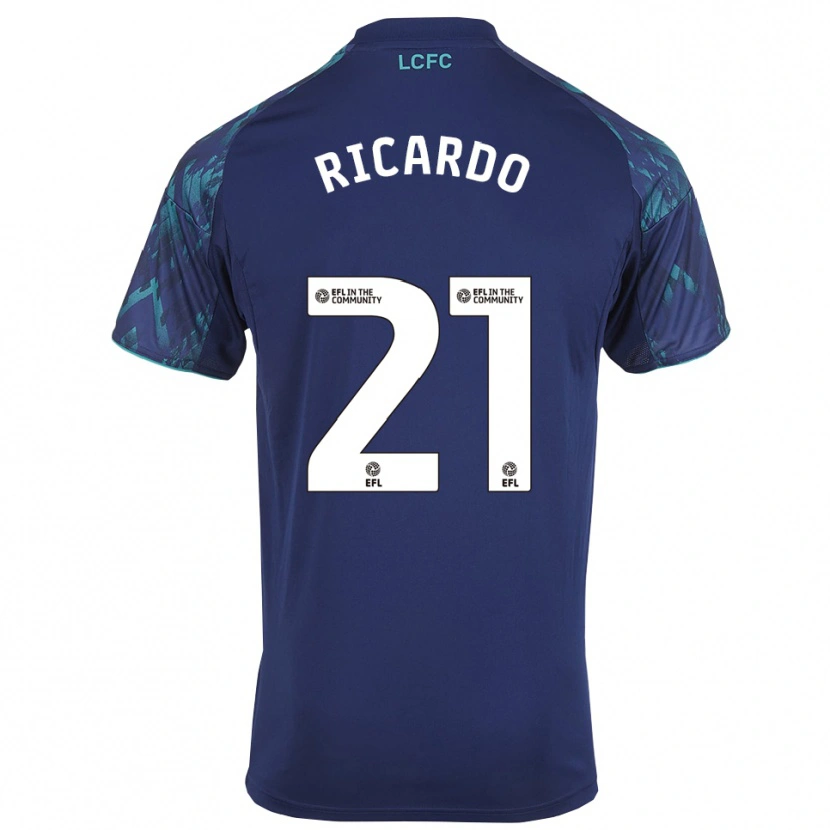 Danxen Criança Camisola Ricardo Pereira #21 Azul Marinho Verde Branco Alternativa 2025/26 Camisa