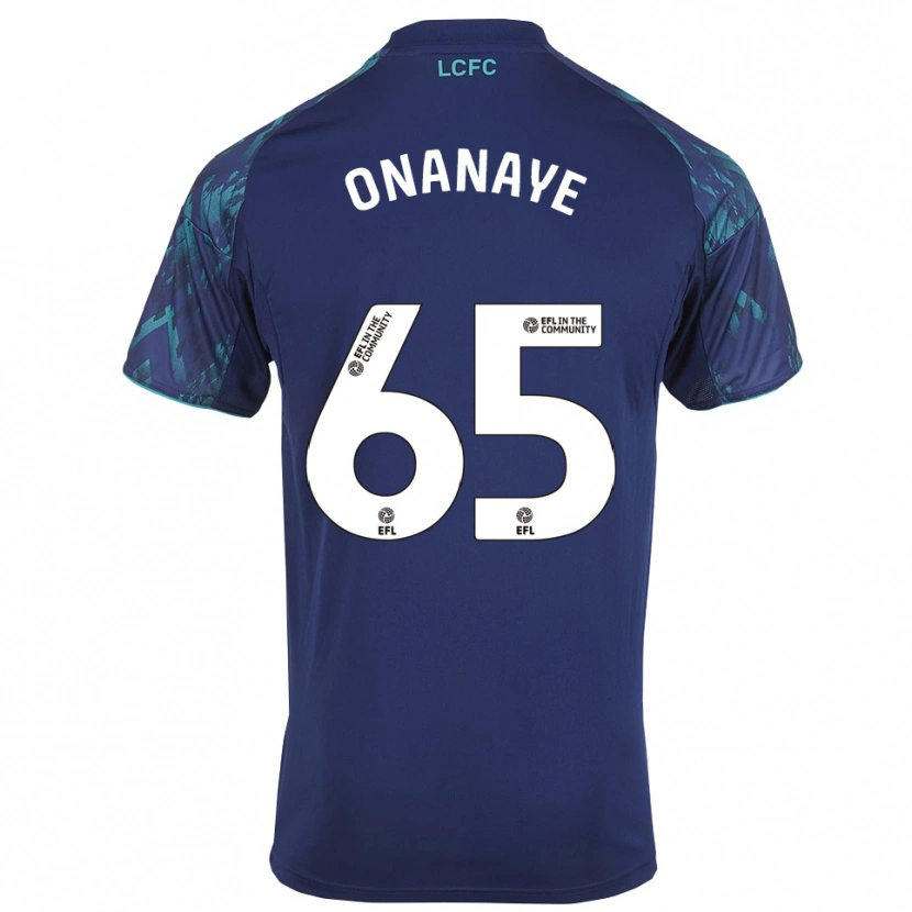 Danxen Criança Camisola Toby Onanaye #65 Azul Marinho Verde Branco Alternativa 2025/26 Camisa