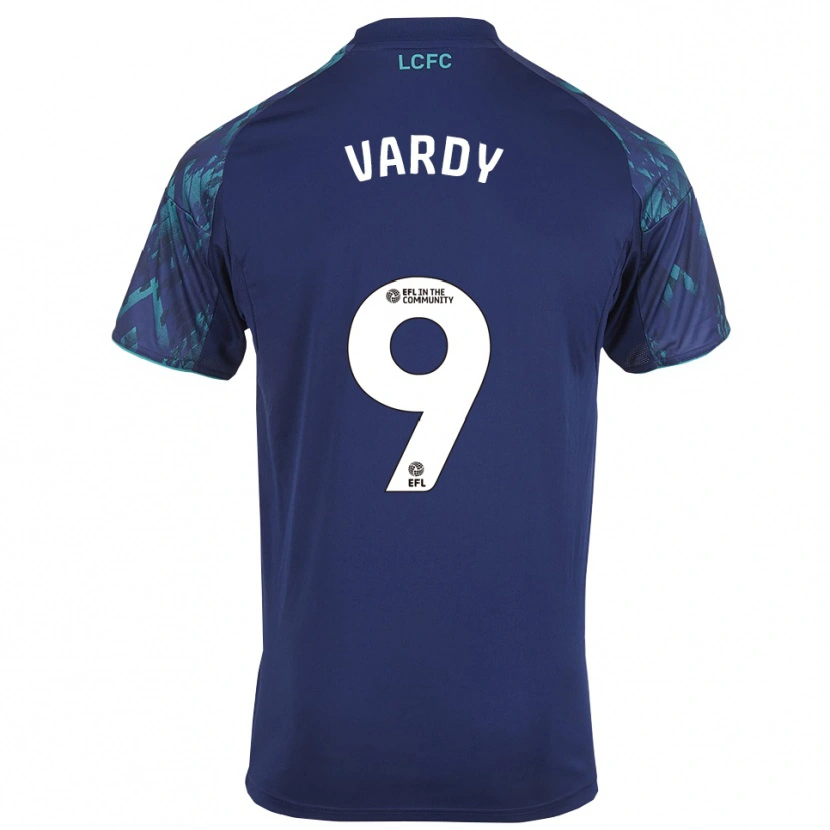 Danxen Criança Camisola Jamie Vardy #9 Azul Marinho Verde Branco Alternativa 2025/26 Camisa