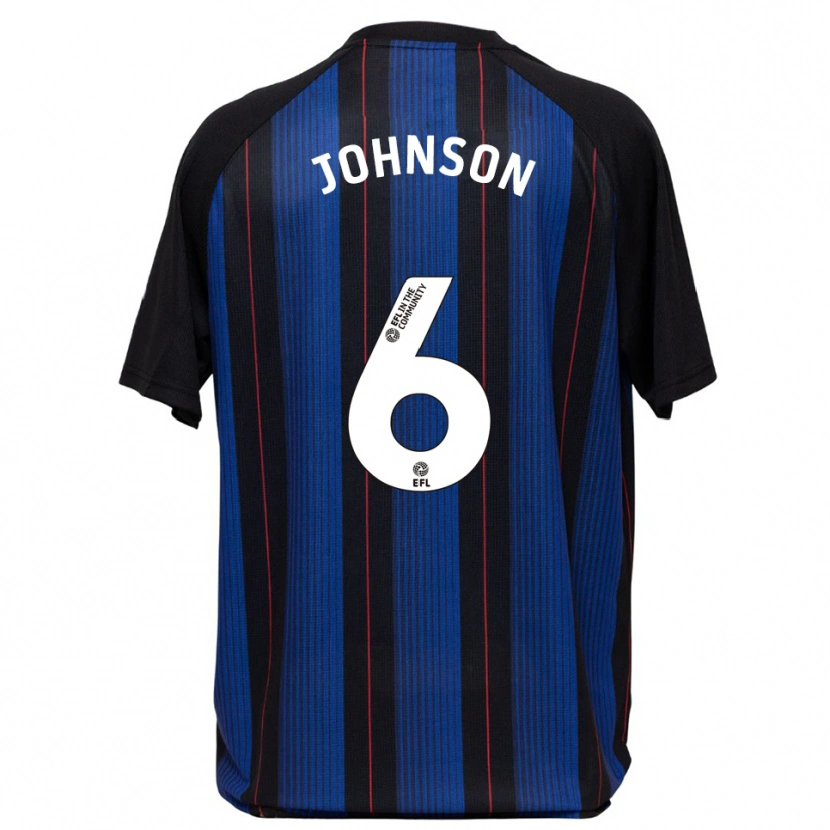 Danxen Criança Camisola Brayden Johnson #6 Azul Preto Alternativa 2025/26 Camisa