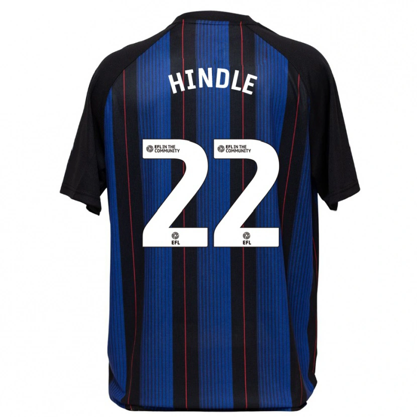 Danxen Criança Camisola Rachel Hindle #22 Azul Preto Alternativa 2025/26 Camisa