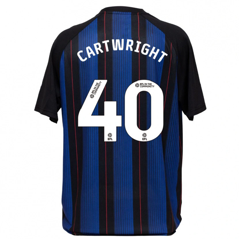 Danxen Criança Camisola Finlay Cartwright #40 Azul Preto Alternativa 2025/26 Camisa