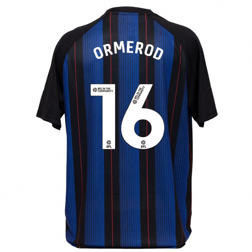Danxen Criança Camisola Eddie Ormerod #16 Azul Preto Alternativa 2025/26 Camisa