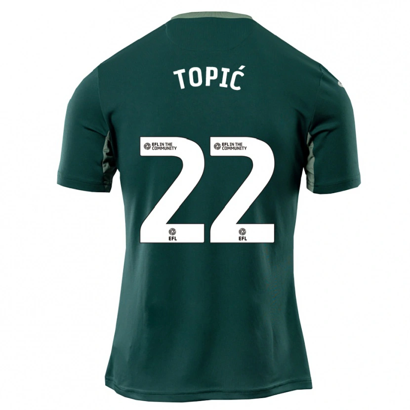 Danxen Criança Camisola Mirko Topić #22 Verde Branco Roxo Alternativa 2025/26 Camisa