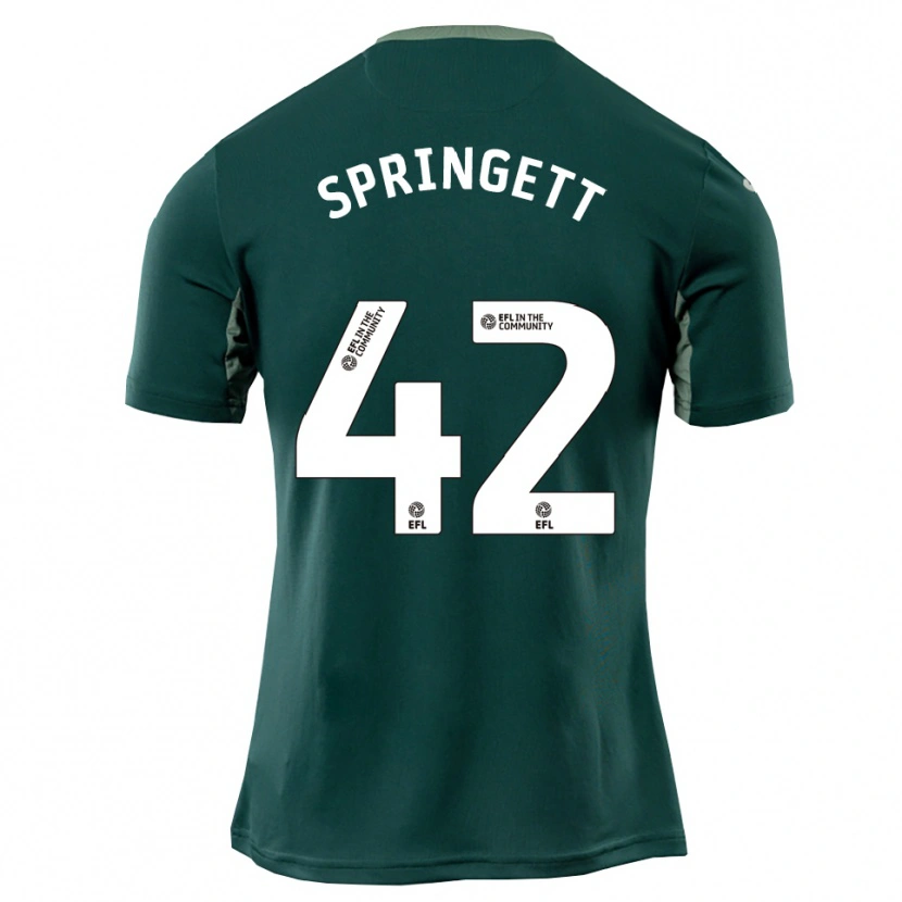 Danxen Criança Camisola Tony Springett #42 Verde Branco Roxo Alternativa 2025/26 Camisa