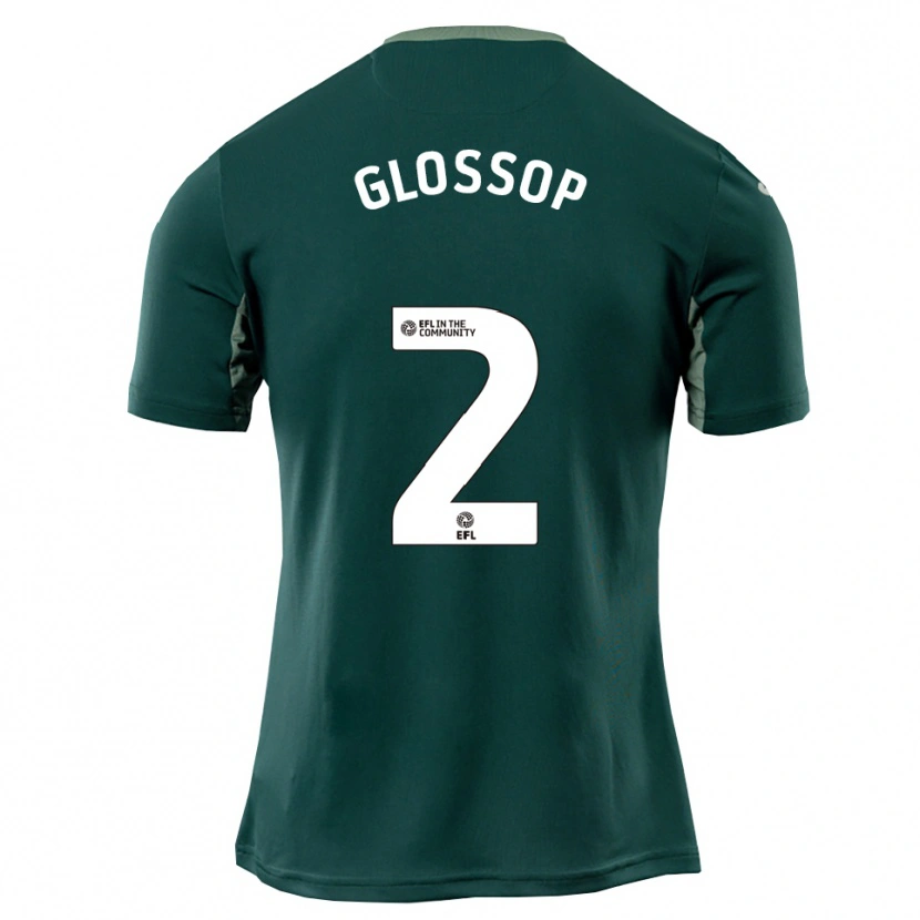 Danxen Criança Camisola Jake Glossop #2 Verde Branco Roxo Alternativa 2025/26 Camisa