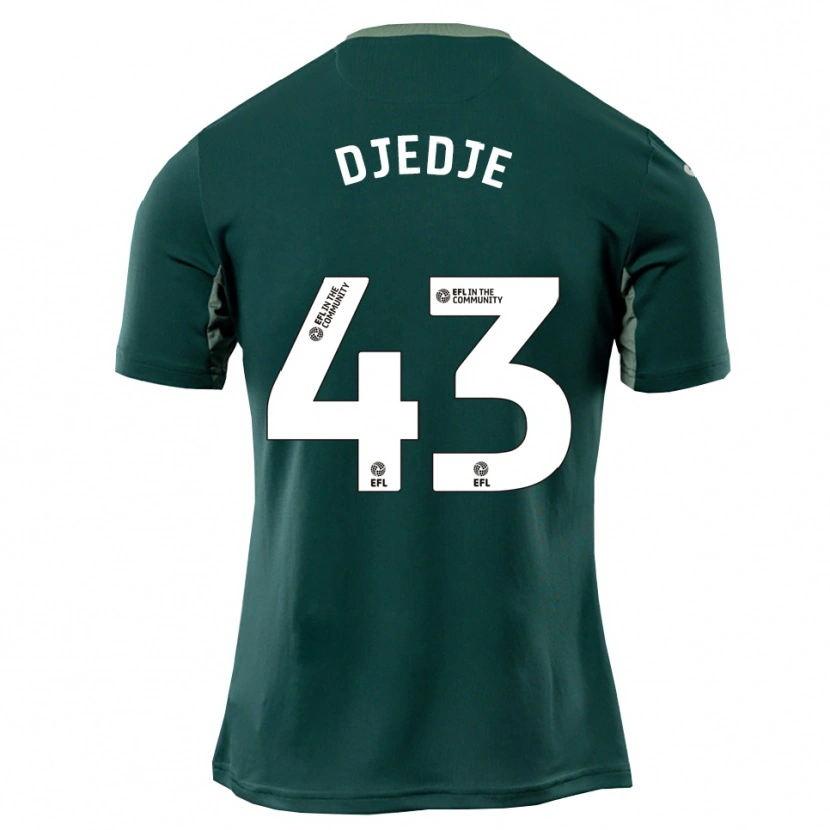 Danxen Criança Camisola Uriah Djedje #43 Verde Branco Roxo Alternativa 2025/26 Camisa