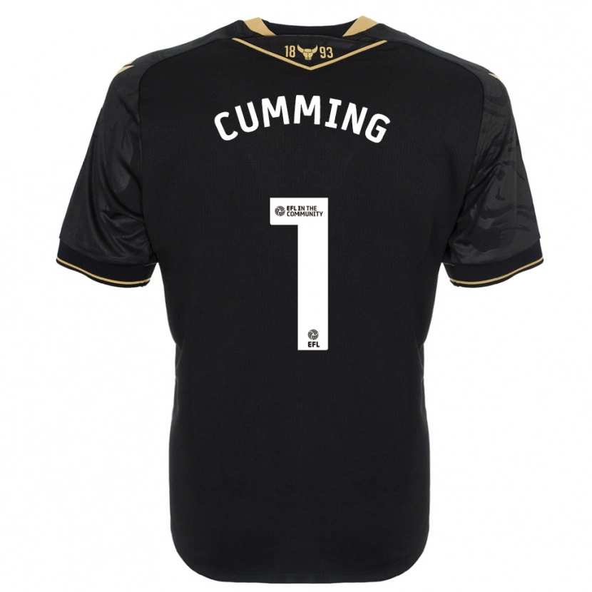 Danxen Criança Camisola Jamie Cumming #1 Preto Dourado Alternativa 2025/26 Camisa