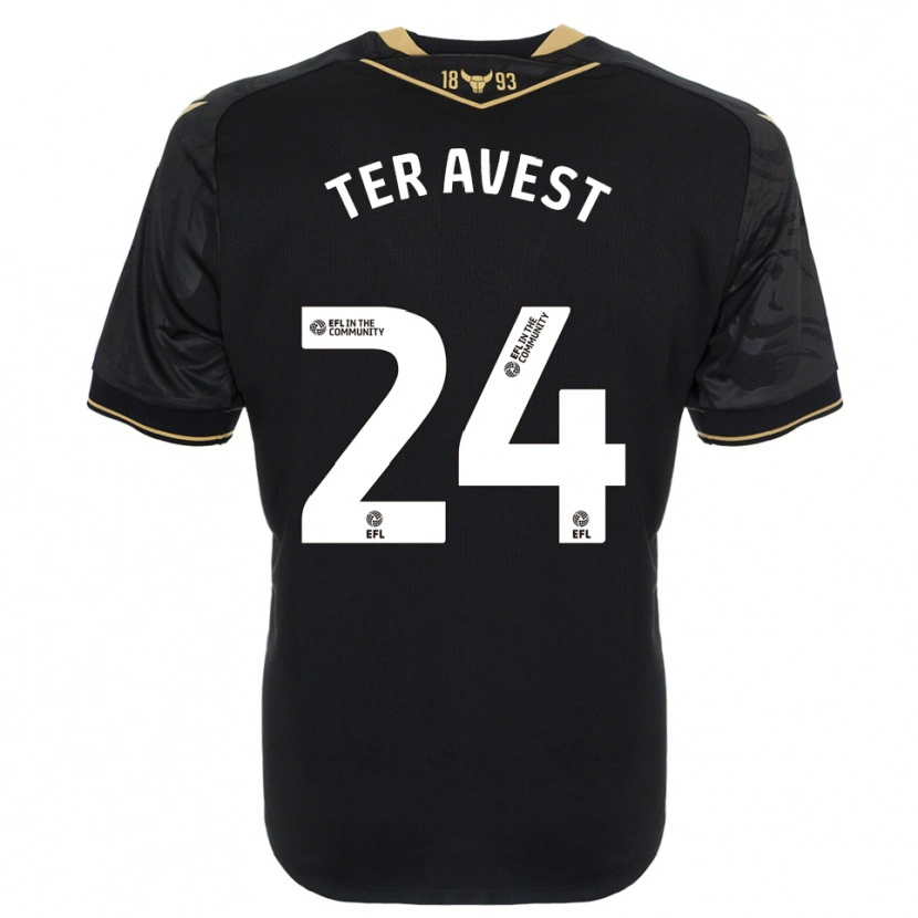 Danxen Criança Camisola Hidde Ter Avest #24 Preto Dourado Alternativa 2025/26 Camisa