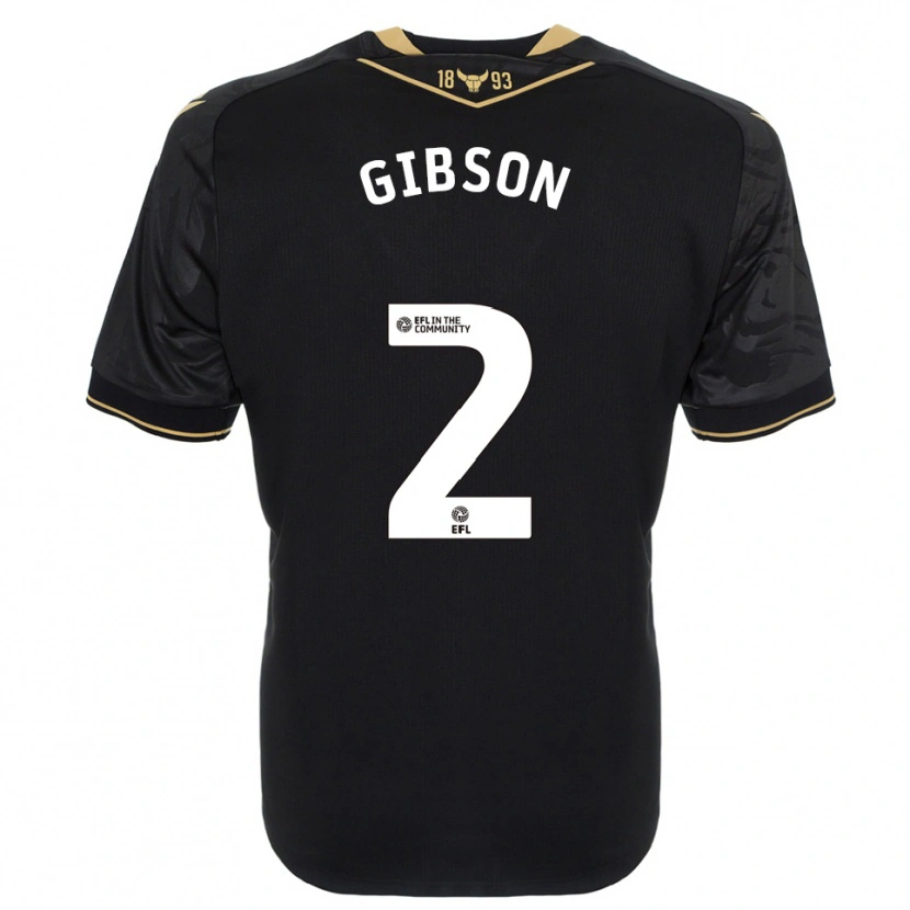 Danxen Criança Camisola Nic Gibson #2 Preto Dourado Alternativa 2025/26 Camisa